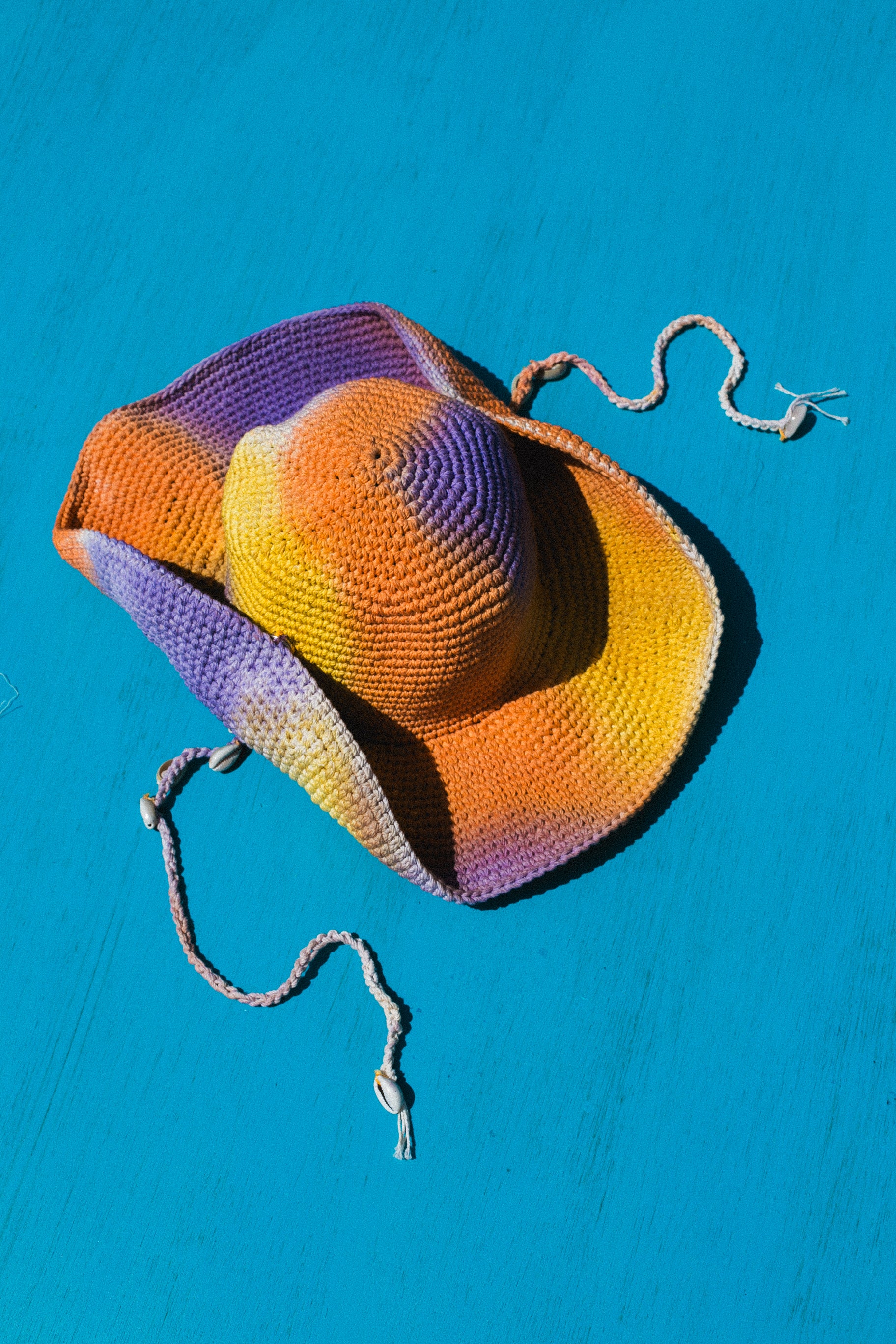 Boho Hat HAND CRAFTED Hat Linen Tie Dye Purple Red Turquoise Yellow Size Medium PORA HAT + TYEDYE – Beta Astral main image 4
